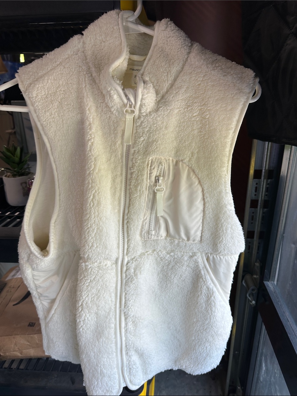 Maurices Cream Sherpa Fleece Vest